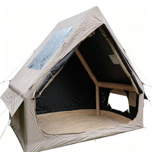 Tente de camping gonflable triangulaire en Oxford enduit noir 300D 3*2.1*2m, imperméable, coupe-vent, avec colonne d'air en PVC et tapis de sol en PE, portable - Product Image 1