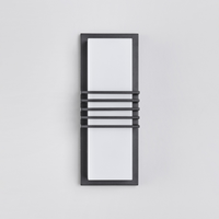 Lampe murale extérieure moderne en aluminium moulé sous pression avec diffuseur en polycarbonate LED, étanche, noire, à montage en surface