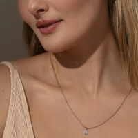 Collier Gemnel en argent sterling 925 plaqué or avec mini-perles et zircone cubique, best-seller