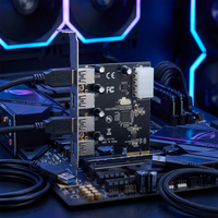 Carte d'extension PCIe USB 3.0 à 4 ports Lekuo avec chipset VIA VL805 offrant une connectivité SuperSpeed jusqu'à 5 Gbps pour carte mère de bureau