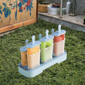 Plastic PP 6-Piece Ice Pop Mold Set Reusable with Lid and Bin Bpa Free Dishwasher Safe Food Grade Material Capacity <1L - Product Image 3