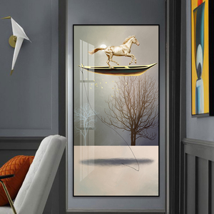 Peintures d'animaux abstraites bateau <span class=keywords><strong>à</strong></span> <span class=keywords><strong>cheval</strong></span> et arbre art mural de luxe pour couloir et décor <span class=keywords><strong>à</strong></span> la maison photo impression sur toile et affiches - Product Image 5