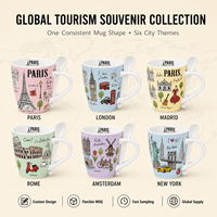 Ensemble de tasses à café en céramique souvenirs touristiques de Paris, France, avec motif Tour Eiffel, assiette, cadeau, fabricant, personnalisation OEM ODM, vente en gros