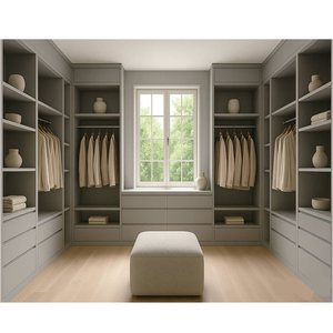 Sybell trắng đi bộ trong tủ quần áo tùy chỉnh ván ép gỗ <span class=keywords><strong>Veneer</strong></span> phòng ngủ tủ quần áo thiết kế tủ cho tủ quần áo phòng ngủ - Product Image 4