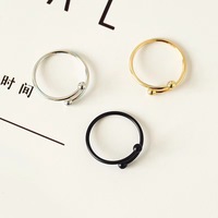 Bagues ouvertes ajustables en acier inoxydable à double perle, couleur platine et or, pour femmes, style minimaliste et tendance, pour anniversaires
