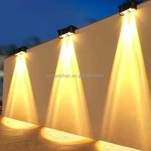 <span class=keywords><strong>Lampe</strong></span> murale <span class=keywords><strong>solaire</strong></span> à LED RVB sans fil IP65 sans perçage pour jardin clôture escalier déco carré atmosphère extérieure - Product Image 3
