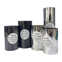Cinta de Resina Negra para Transferencia Térmica 110x300/110x70, 24 mm, Compatible con Impresoras de Etiquetas Zebra, HP, OKI, Konica Minolta
