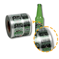 Étiquette d'emballage adhésive étanche personnalisée de bouteille de soda de bière champagne vin boissons d'usine directe