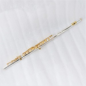 <span class=keywords><strong>Flauta</strong></span> profesional con orificio abierto de pie B, <span class=keywords><strong>flauta</strong></span> transversal de doble color de gama alta con chapado en plata, hermoso Cuerpo Dorado - Product Image 2