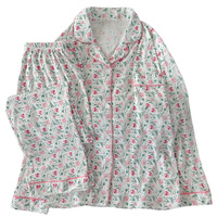 Français romantique fleur série à manches longues femmes deux pièces pyjamas printemps automne froissé tissu réel tir en gros maison