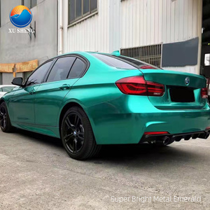 Vinilo Adhesivo Cromado Verde Esmeralda Súper Brillante para Automóviles, 1.52*18m, Cobertura Completa, Adhesivo Metálico Negro, 1 Año de Garantía para Autos - Product Image 3