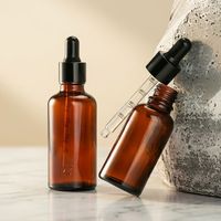Flacon compte-gouttes en verre marron personnalisé avec logo pour sérum cosmétique, crème de soin, huiles essentielles, masques faciaux – 30ml, 50ml, 100ml