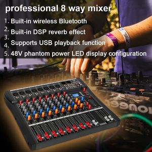 Hkr <span class=keywords><strong>dx8</strong></span> Chuyên Nghiệp 8-Kênh DJ Điều Khiển Âm Thanh Mixer Với MP3 Giao Diện Trực Tiếp Cho Karaoke Biểu Diễn - Product Image 4