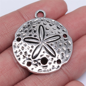 Gangan 35x30mm 5.1g Argent Antique Exportation Bijoux Accessoires Vente en Gros <span class=keywords><strong>Petit</strong></span> Pendentif <span class=keywords><strong>Oursin</strong></span> - Product Image 1