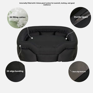 두꺼운 따뜻한 여름용 반려동물 침대 고양이 및 강아지용 탈부착 가능 세탁 가능 면 쿠션 친환경 미끄럼 방지 강아지 침대 - Product Image 5