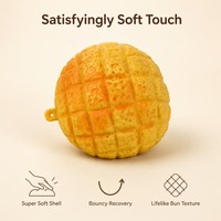 Jouet Squishy Smiley Face en forme de pain ananas, à remontée lente, en TPR, anti-stress, fait main, en forme de pain, vente en gros Zhejiang, faible MOQ