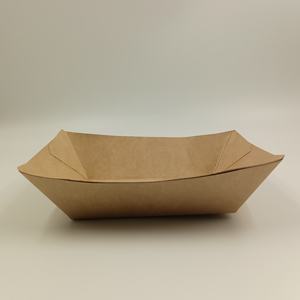 Bandeja de Papel Ecológica para Alimentos, Venta al por Mayor, Cesta Desechable para Snacks, Soporte para Alimentos, Bandeja de Papel Kraft - Product Image 3