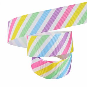 Ruban Gros-Grain Arc-en-Ciel Exclusif de Pâques, 2,5 cm, 10/50 Yards, en Polyester, Idéal pour la Décoration de la Chasse aux Œufs de Pâques et l'Emballage Cadeau - Product Image 4