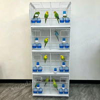 Cage à Oiseaux en Métal Empilable pour l'Élevage - Grande Cage à Perroquets Robuste avec Plateaux Amovibles, Canaris, Inséparables