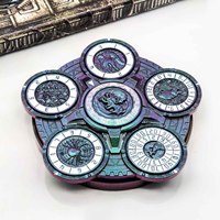 7 dés polyédriques en métal dégradé caméléon, roulettes tournantes, accessoire de jeu de rôle écologique et original pour DND/TRPG