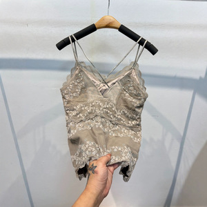 Chaleco cálido de estilo uniforme con base gruesa y diseño de pedrería, para mujer, largo, con tirantes, de encaje y terciopelo, con <span class=keywords><strong>espalda</strong></span> hermosa y diseño Pure Desire - Product Image 3