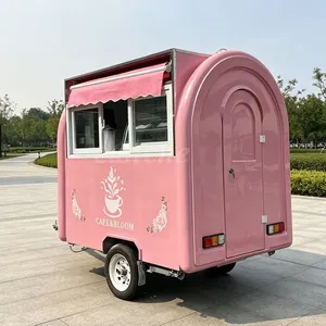 Chariot de vente ambulant entièrement équipé de 2,2 m pour bagels au café roses, biscuits, bonbons, camping-car, camion de restauration mobile - Product Image 1