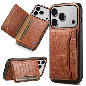 Étui portefeuille de luxe en cuir PU Denior 2-en-1 pour iPhone 17 Pro <span class=keywords><strong>avec</strong></span> <span class=keywords><strong>porte</strong></span>-cartes et support, incluant protection de l'appareil photo - Product Image 1