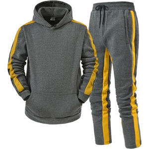 Wembly Custom Logo Men's Plus Size Quick Dry Fleece Pullover Hoodie & <b>Sweatpants</b> <b>Set</b> - Product Image 3