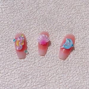 เคสโทรศัพท์ลายการ์ตูนน่ารักแบบแบน 3 มิติ ประดับเรซิ่นรูปสัตว์ทะเลขนาดเล็ก ปลากะพง ปลาโลมา เปลือกหอย สำหรับฤดูร้อน ขายส่งจำนวนมาก - Product Image 5