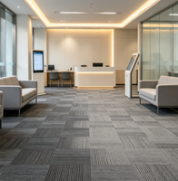 Dalles de moquette modulaires pour bureau 60x60 avec support en PVC, insonorisantes et résistantes aux taches, pour salle de conférence