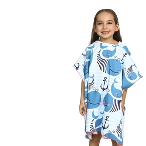 Sợi Nhỏ Poncho Bãi Biển Khăn Tùy Chỉnh Thiết Kế Mùa Hè Bãi Biển Mặc Phim Hoạt Hình In Trẻ Em Phong Cách Nhiệt đới - Product Image 4