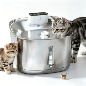 Fuente de Agua para Mascotas de Acero Inoxidable, Suministro a Granel, Protección Contra Escasez de Agua, Bebedero Interior - Product Image 1