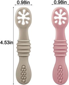 Newsun - Juego de Cucharas de Silicona para Bebés, 100 % Libres de BPA, Aptas para Alimentos, Lindas y Antideslizantes, para la Primera Etapa de Alimentación - Product Image 4