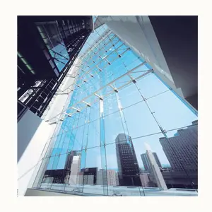 Steel Point Fixing Spider Glass Curtain Wall Cladding System Prefabricated Steel Structure Glass Facade Building