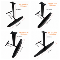 Hydrofoil entièrement en carbone PNG910-1300 avec mât en aluminium 600-900mm pour Pump Foil, Foil SUP, Foil Wing, Kite Foil, Surfing – Vente en gros OEM