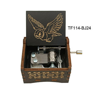 Boîte à musique <span class=keywords><strong>Harry</strong></span> <span class=keywords><strong>Potter</strong></span> gravée au laser, en bois noir, petit décor magique mignon - Product Image 4