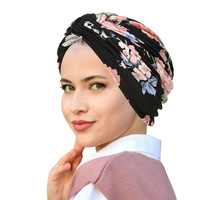 Topi Kerudung Baru Motif Bunga Jacquard 100% Poliester, Topi Kemoterapi, Kupluk Rajut, Penutup Kepala Serbaguna
