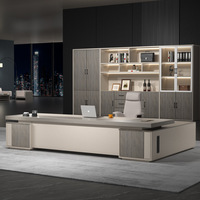 Bureau de direction de style moderne de haute qualité en forme de L avec armoire
