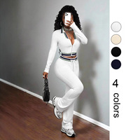 Haut court zippé à col montant et manches longues pour femme, style européen et américain, tendance, à porter avec un pantalon moulant ajusté