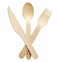 Vente flash : Ensemble de couverts jetables en bambou écologiques, conçus sur mesure, avec couteau, fourchette et cuillère biodégradables pour des fêtes au style simple
