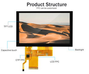 Modulo Lcd Tft da 5 pollici Polcd 800*480 interfaccia SPI RGB Display TFT Touch Panel capacitivo da 5 pollici - Product Image 2