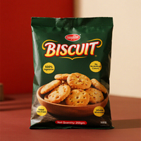 Sacs d'emballage personnalisés en PE de qualité alimentaire pour snacks et biscuits, avec fermeture arrière, vente en gros