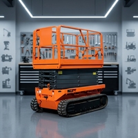Plateforme de travail élévatrice mobile hydraulique à ciseaux sur chenilles tout-terrain