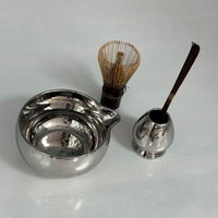 Nouveauté : Ensemble bol et fouet à matcha argentés, kit japonais pour la cérémonie du matcha, logo et emballage personnalisés