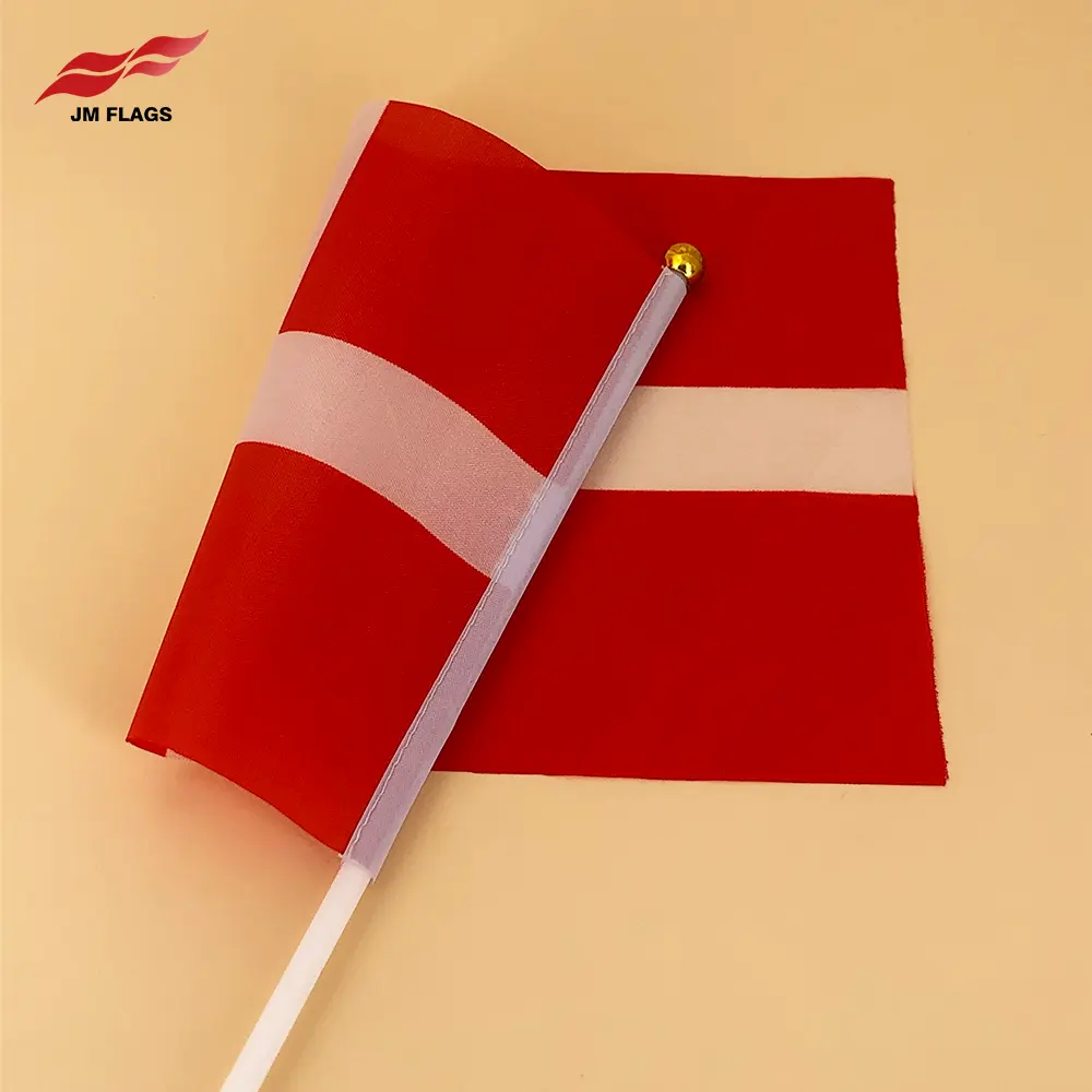 Produk grosir bendera tangan Denmark 14x21cm bendera Denmark populer Denmark