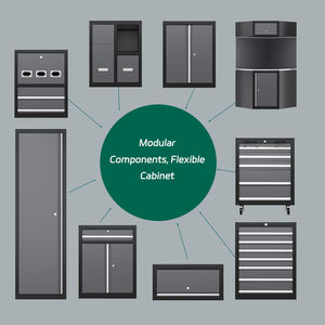 Armoire à outils en acier à 4 unités avec établi multifonctionnel pour garage et bricolage - Product Image 2