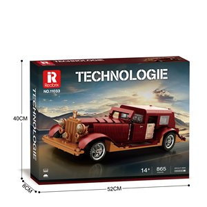 Vintage Auto Modell Phantom Oldtimer (865 Teile) Klassische Stadt Retro Limousine Bausteine Montage Kinderspielzeug Geschenk Bauklötze Set - Product Image 6