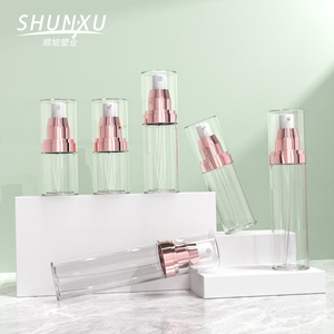 Embalagem Cosmética Frasco de Spray Plástico com Tampa Rosqueada em Ouro Rosa 30ml/50ml/80ml Dispenser de Loção Transparente - Product Image 6