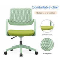 Chaise de bureau moderne et confortable avec dossier en PP, coussin confortable, hauteur réglable, pivotante, pour la maison, le bureau, l'école, l'hôpital, la formation
