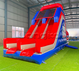 Pvc Vinyl sân sau trượt nước <span class=keywords><strong>Inflatable</strong></span> trở ngại leo lên Slide <span class=keywords><strong>Bouncer</strong></span> lâu đài để bán - Product Image 3